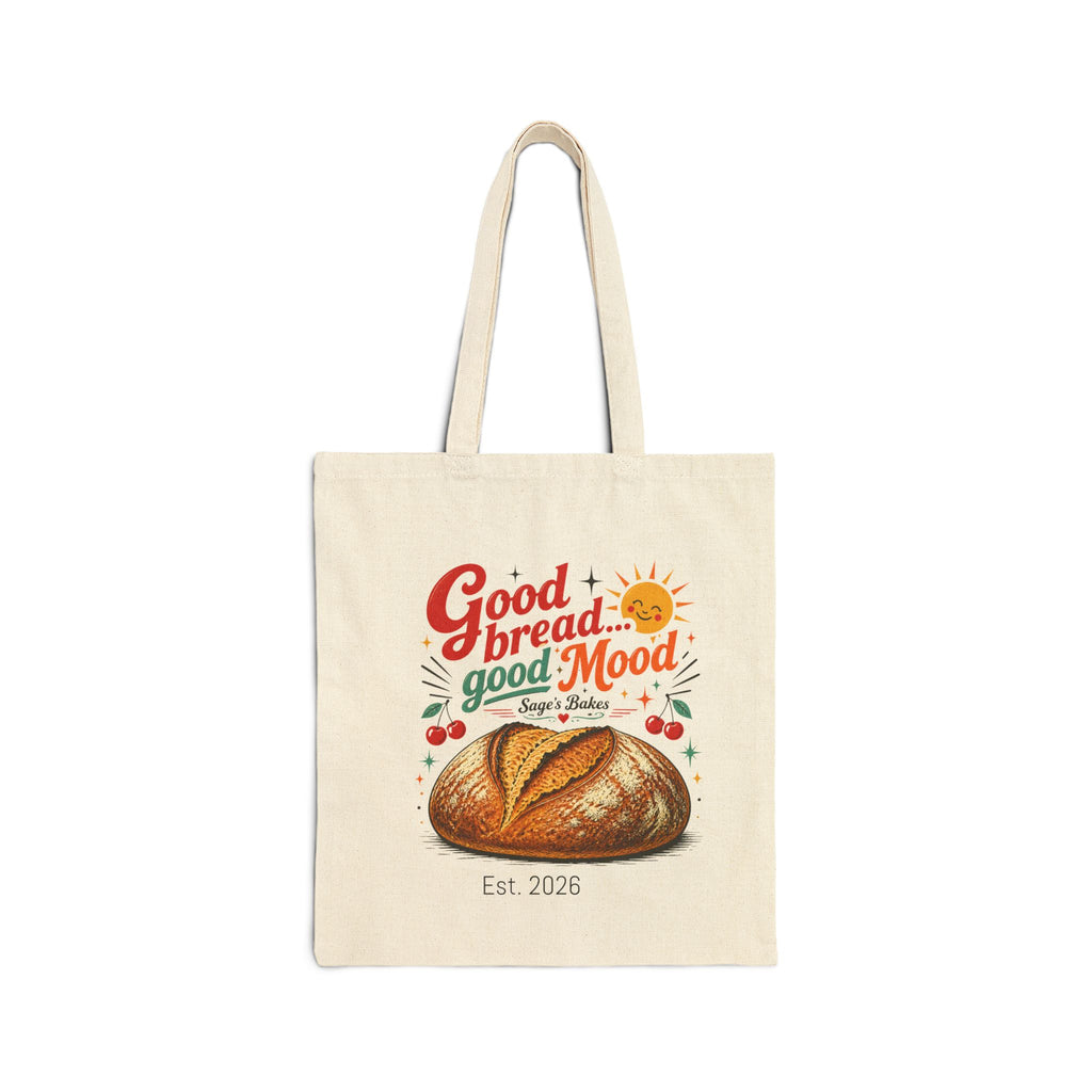 Tote Bag — "Good Bread, Good Mood" Bakery Canvas Tote