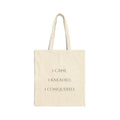 Canvas Tote Bag — "I Came. I Kneaded. I Conquered." Bakery Lover Grocery Tote