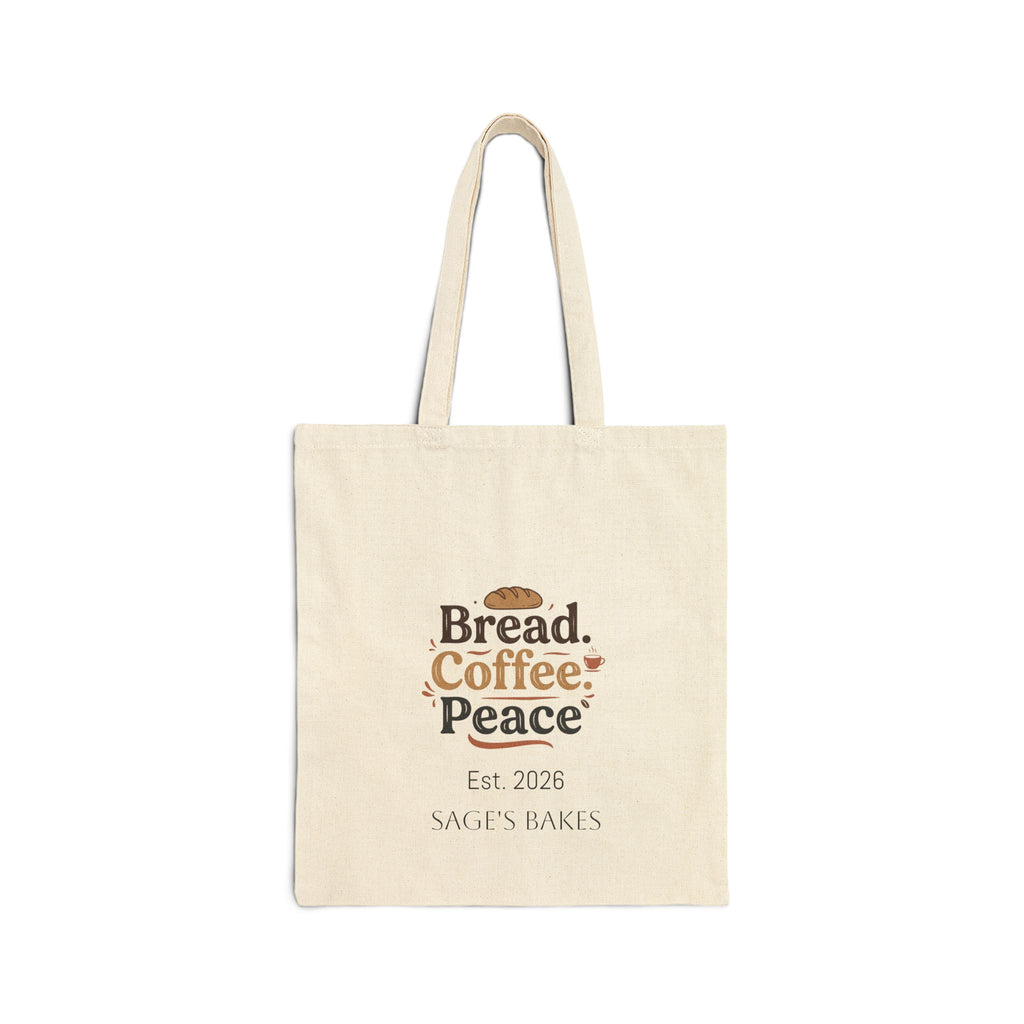 Tote Bag — "Bread. Coffee. Peace." Vintage Bakery Canvas Tote