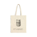 Canvas Tote Bag – Sourdough Starter Jar & "It’s Alive!"  - Eco Grocery Bag