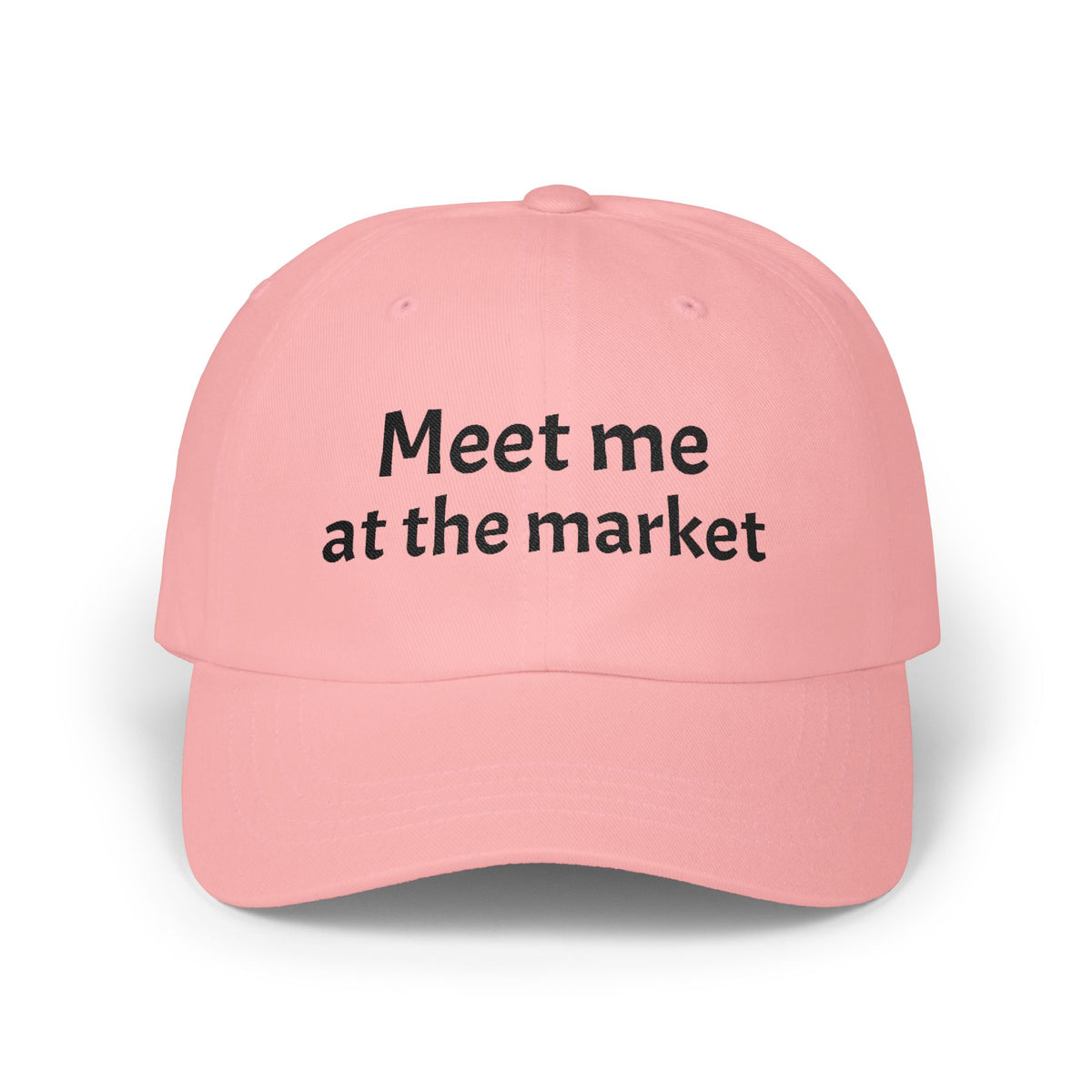 Meet Me at the Market Classic Trucker Cap | Embroidered White Baseball Hat