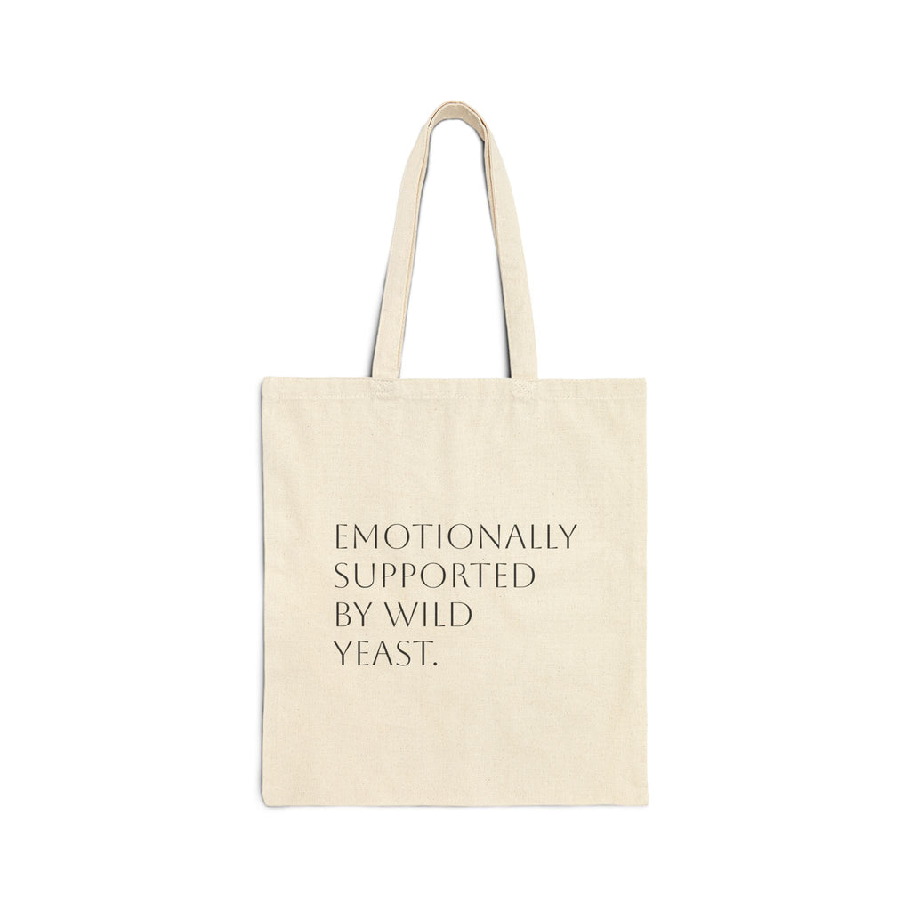 Tote Bag — "Emotionally Supported by Wild Yeast" Canvas Grocery & Sourdough Baking Lover Tote