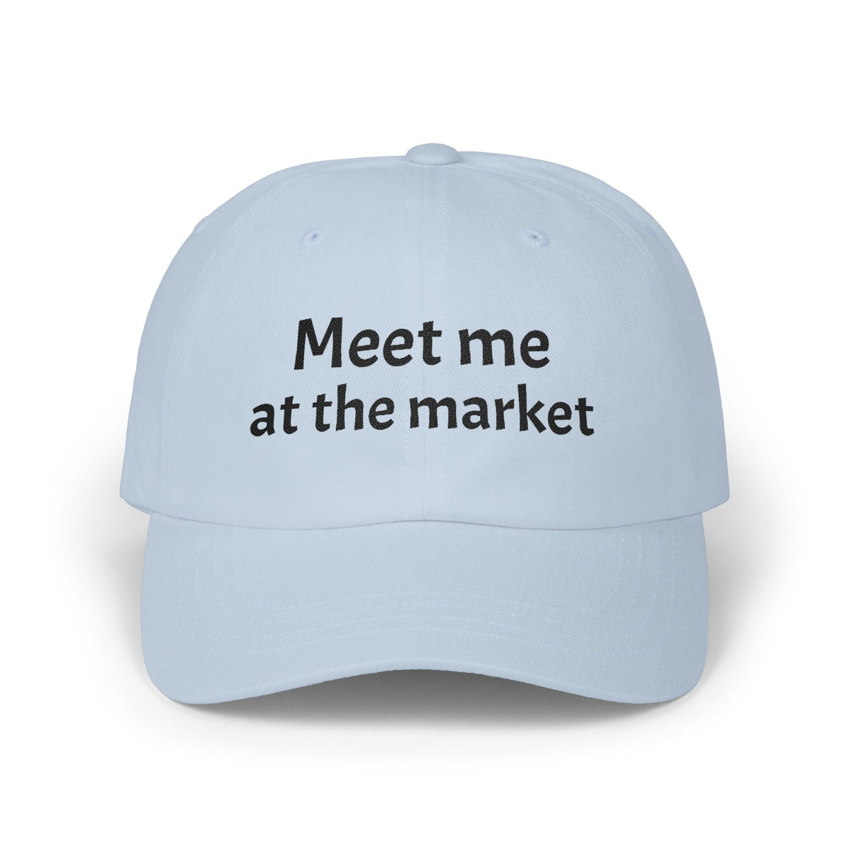 Meet Me at the Market Classic Trucker Cap | Embroidered White Baseball Hat