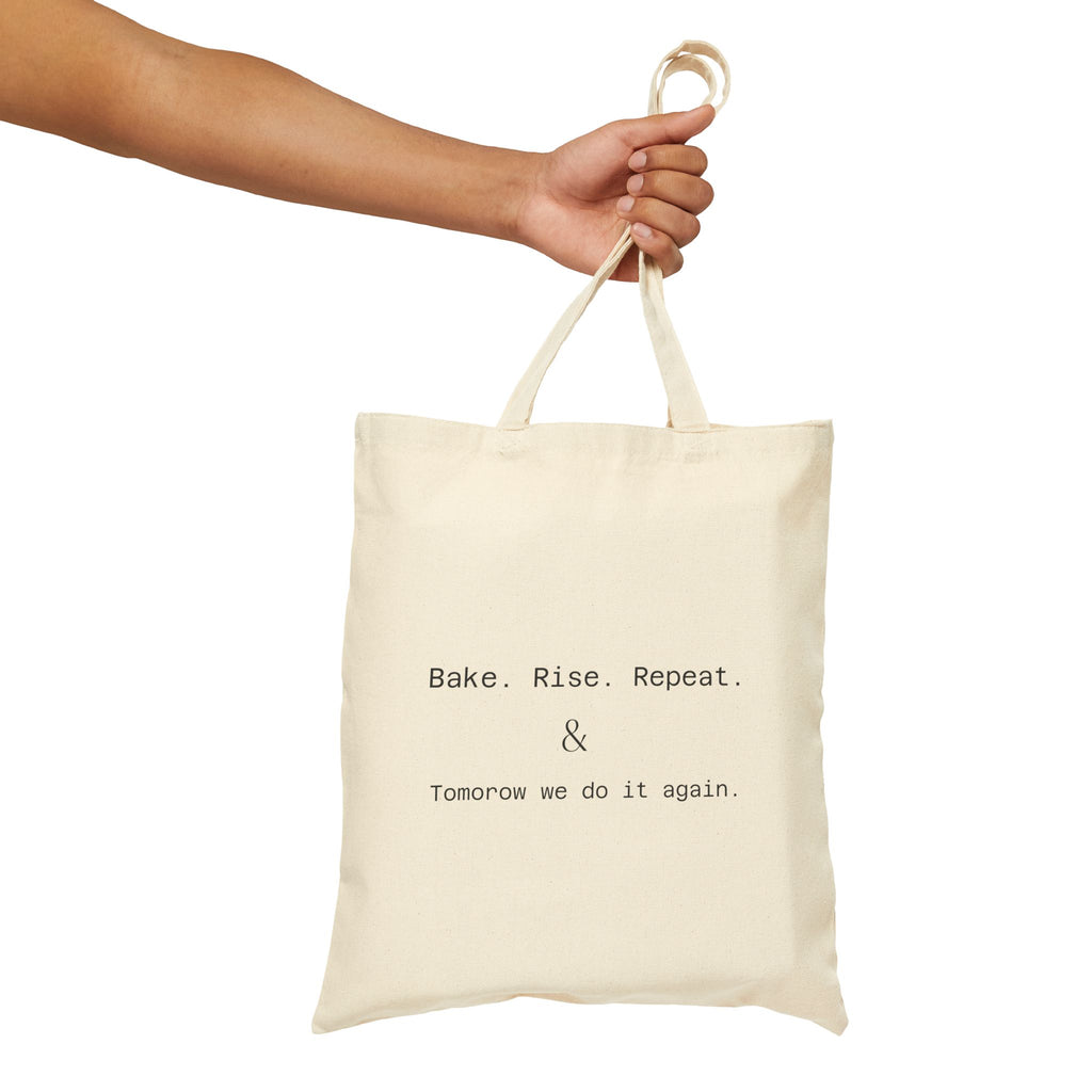 Canvas Tote Bag - "Bake. Rise. Repeat." Minimalist Baker Quote Grocery Market Tote
