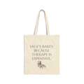 Sage's Bakes Tote Bag — "Sage's Bakes: Because Therapy Is Expensive" Canvas Market Tote