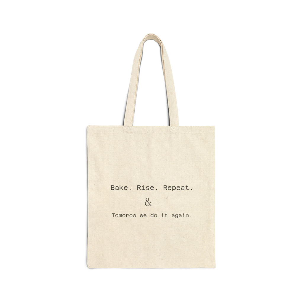 Canvas Tote Bag - "Bake. Rise. Repeat." Minimalist Baker Quote Grocery Market Tote