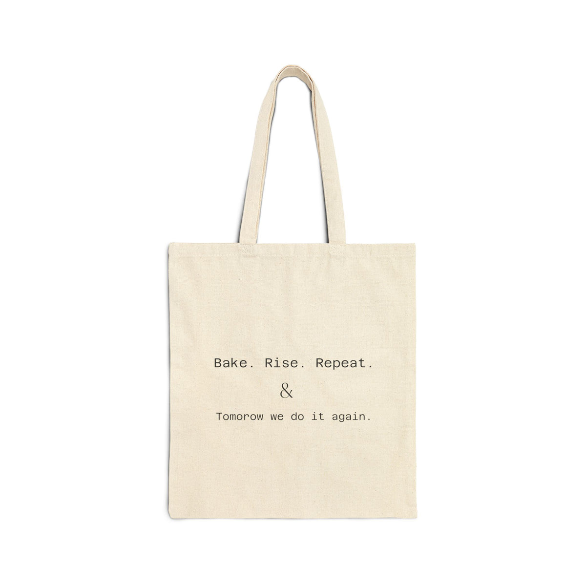 Canvas Tote Bag - "Bake. Rise. Repeat." Minimalist Baker Quote Grocery Market Tote