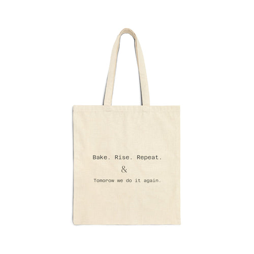 Canvas Tote Bag - "Bake. Rise. Repeat." Minimalist Baker Quote Grocery Market Tote